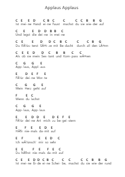 Applaus Applaus 鋼琴字母譜由 Sportfreunde Stiller - 編曲 Cooholt Hogreen