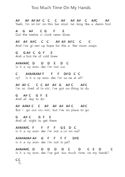 Too Much Time On My Hands ピアノの音符 by Styx - Arr.Attchols Jamestion