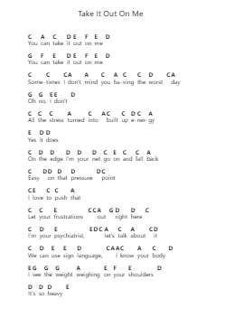 Take It Out On Me Piano letter notes by Justin Bieber - Arr.Saxel