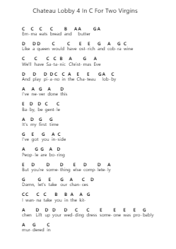 Chateau Lobby 4 In C For Two Virgins 鋼琴字母譜由 Father John Misty - 編曲 Fredbey Beerwar