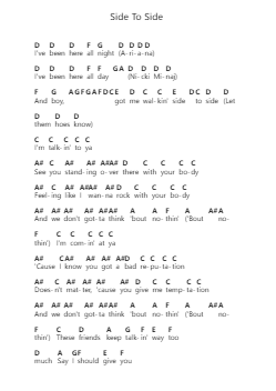 Side To Side Piano letter notes by Ariana Grande - Arr.Quinncol
