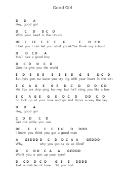 Good Girl Catatan huruf piano oleh Carrie Underwood - Arr.Bownio Elroytier