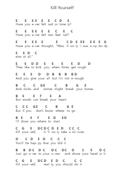 Kill Yourself ピアノの音符 by Bo Burnham - Arr.Leaglan Piersmar