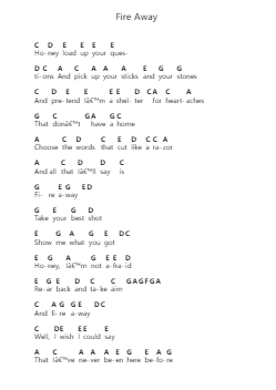 Fire Away โน้ตตัวอักษรเปียโนโดย Chris Stapleton - Arr.Lynchric
