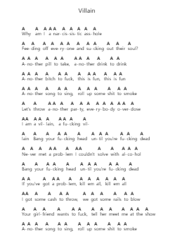 Villain Piano letter notes by Attila - Arr.Griries