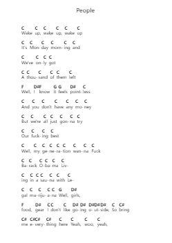 People Piano letter notes by The 1975 - Arr.Warges Morestone