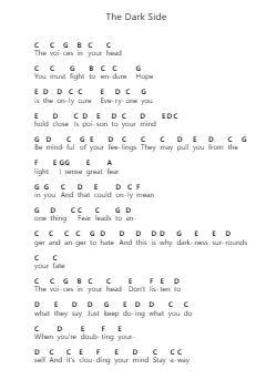 The Dark Side Piano letter notes by City Lights - Arr.Solin
