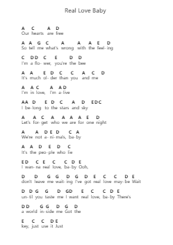 Real Love Baby Piano letter notes by Father John Misty - Arr.Lauven Joyceleif