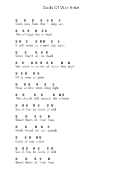 Gods Of War Arise Piano letter notes by Amon Amarth - Arr.Joejosh Demptout
