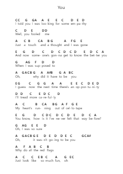 You Note letterarie per pianoforte di dodie - Arr.Birwylde