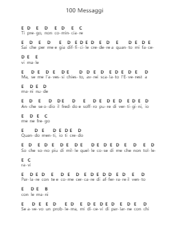 100 Messaggi Klavierbuchstaben-Noten von Lazza - Arr.Wildeke Jefbeth