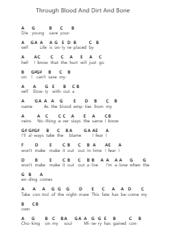 Through Blood And Dirt And Bone 钢琴字母谱由 Trivium - 编曲 Haletra Kimstone