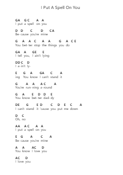 I Put A Spell On You ピアノの音符 by Annie Lennox - Arr.Doyvan Kipholmes