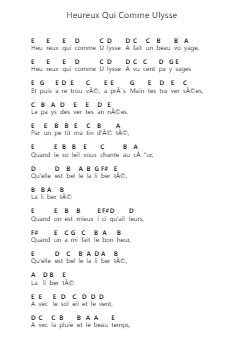 Heureux Qui Comme Ulysse 鋼琴字母譜由 Georges Brassens - 編曲 Crailynn Rodlan