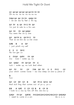 Hold Me Tight Or Dont Piano letter notes by Fall Out Boy - Arr.Kathtta
