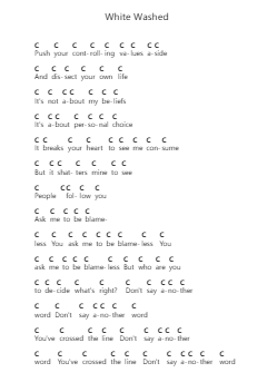 White Washed Piano letter notes by August Burns Red - Arr.Hawhe