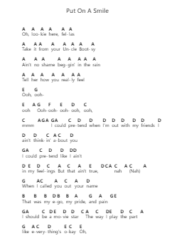 Put On A Smile 钢琴字母谱由 Silk Sonic - 编曲 Shawloyd
