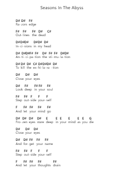 Seasons In The Abyss Nota surat piano oleh Slayer - Arr.Juddprice Maudrwood