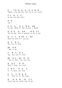Yellow Eyes Piano letter noten van Rayland Baxter - Arr.Blyret Jimlor