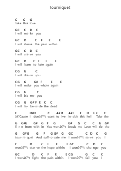 Tourniquet 피아노 악보 Breaking Benjamin - 편곡 Penstowe Beardwells