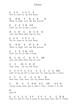 ​Clown Note letterarie per pianoforte di blackbear - Arr.Minmeg Bobfax