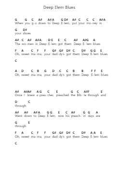 Deep Elem Blues Ghi chú đàn piano bởi Grateful Dead - Arr.Lautus Phichad