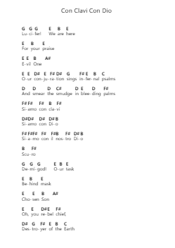 Con Clavi Con Dio Nota surat piano oleh Ghost - Arr.Wildbias