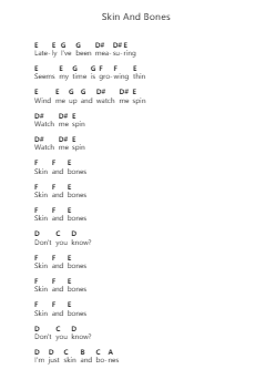 Skin And Bones 鋼琴字母譜由 Foo Fighters - 編曲 Cashlyle Windnix