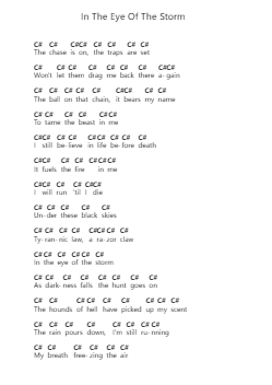 In The Eye Of The Storm Notas de piano en letras por Arch Enemy - Arr.Alscroft Hylo