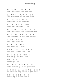 Descending ピアノの音符 by Tool - Arr.Blairharte Titess