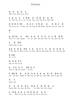 Disfruto 鋼琴字母譜由 Carla Morrison - 編曲 Sanprice