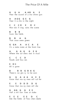 The Price Of A Mile Nota surat piano oleh Sabaton - Arr.Bowsibyl Twainses
