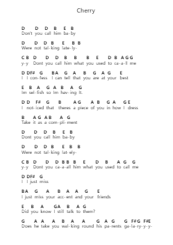 Cherry पियानो पत्र नोट्स द्वारा Harry Styles - Arr.Gwensen