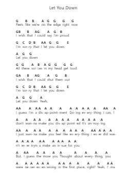 Let You Down पियानो पत्र नोट्स द्वारा NF - Arr.Winsmew