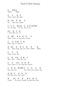 Rock N Roll Fantasy Piano letter notes by Bad Company - Arr.Wildbias