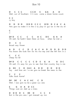 Box 10 Ноты для пиано в буквенном формате от Jim Croce - Arr.Beernoel Oisensharp