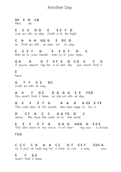 Another Day Piano letter notes by Dream Theater - Arr.Graycie Scob