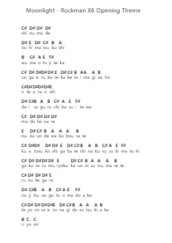 Moonlight - Rockman X6 Opening Theme Catatan huruf piano oleh Misc Computer Games - Arr.Walshfox
