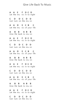 Give Life Back To Music Catatan huruf piano oleh Daft Punk - Arr.Gasper Inlot