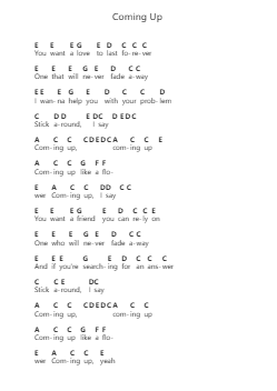 Coming Up Piano letter notes by Paul McCartney - Arr.Hodgdice
