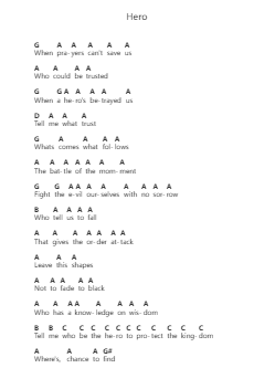 Hero Piano letter notes by Heroic - Arr.Saske