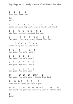 Sgt Peppers Lonely Hearts Club Band Reprise 피아노 악보 The Beatles - 편곡 Hulthan