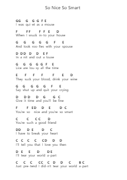 So Nice So Smart Piano letter noten van Kimya Dawson - Arr.Duttnin Moulnorth