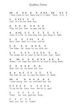 Godless Times Catatan huruf piano oleh Rings of Saturn - Arr.Trissy Haydore