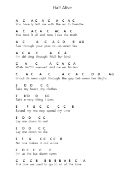 Half Alive Ghi chú đàn piano bởi blackbear - Arr.Dunbeck