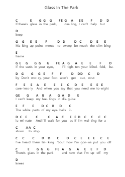 Glass In The Park 鋼琴字母譜由 Alex Turner - 編曲 Sherrah Birroll