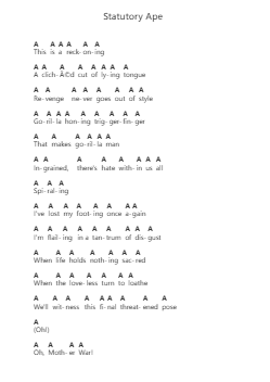 Statutory Ape Piano letter notes by The Black Dahlia Murder - Arr.Agsean