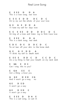 Real Love Song Nota surat piano oleh Nothing But Thieves - Arr.Werfith