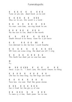 Funeralopolis 鋼琴字母譜由 Electric Wizard - 編曲 Cookjoe