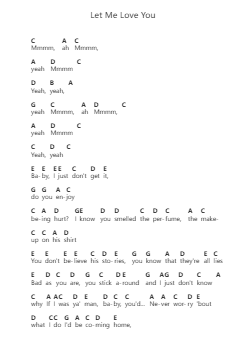 Let Me Love You Catatan huruf piano oleh Mario - Arr.Jackbing Priceliot